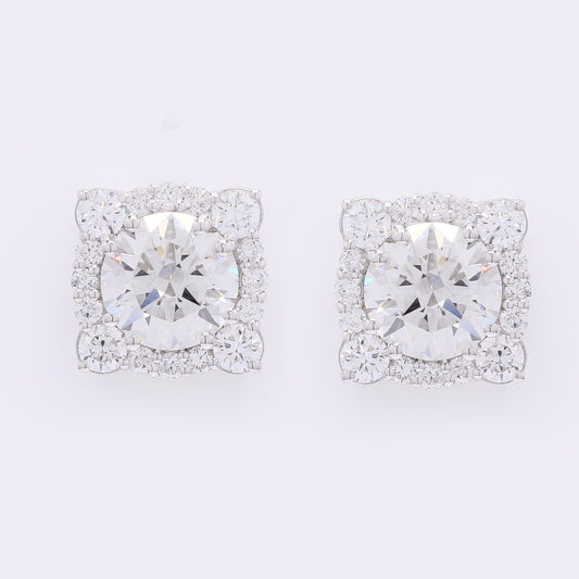 4.30 Carats Lab Grown Diamond 14K Gold Earrings