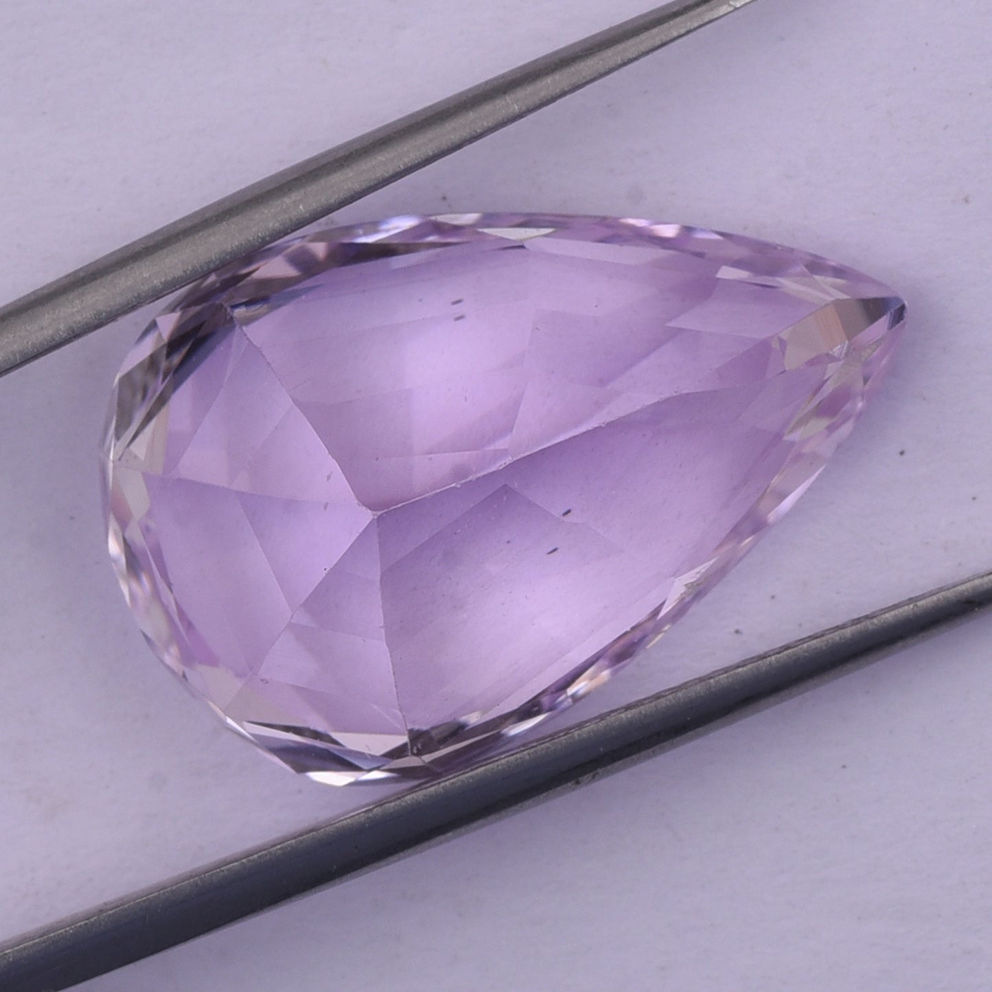 26.22 Natural Spodumene Kunzite Pear Mixed Cut Gemstone