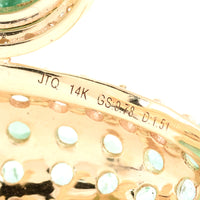 11.29 Ct Oval Emerald 14K Gold Earrings