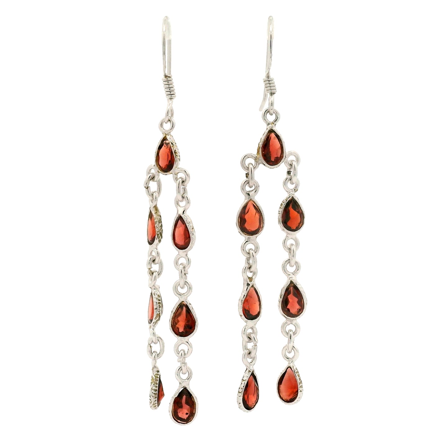 10.80 Ct Garnet 925 Sterling Silver Earrings