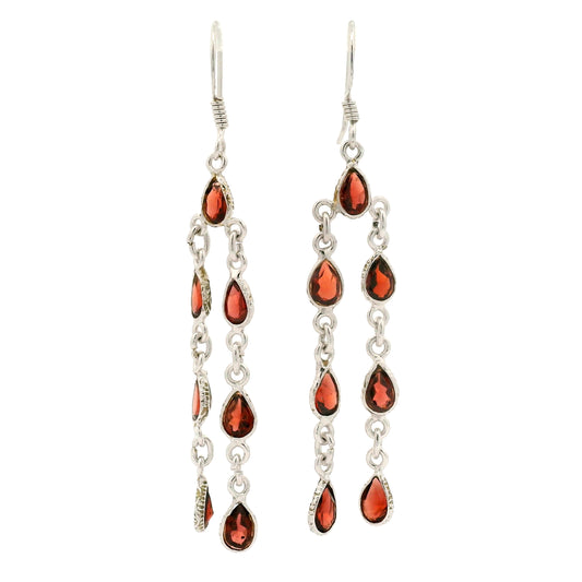 10.80 Ct Garnet 925 Sterling Silver Earrings