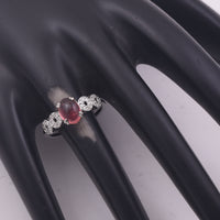 1.46 Ct Oval Cabochon Cut Natural Pink Tourmaline 950 Platinum Ring