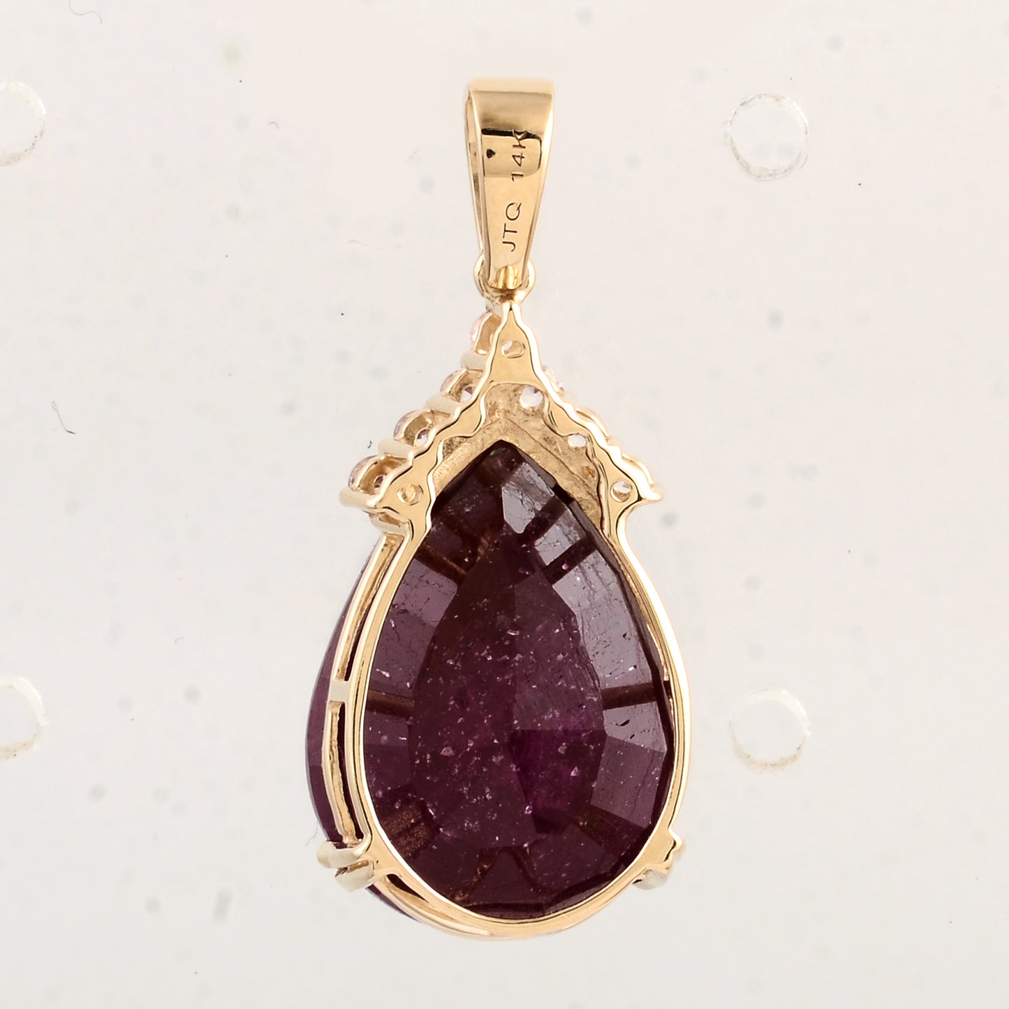 9.42 Ct Pear Ruby 14K Gold Pendant