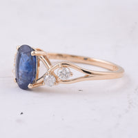 1.60 Ct Oval Natural Sapphire 14K Gold Ring