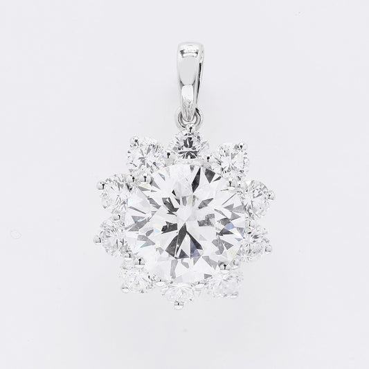 5.47 Ct Round Brilliant Lab Grown Diamond 14K Gold Pendant