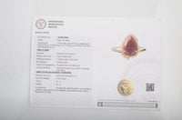 2.14 Ct Pear Mixed Cut Natural Corundum Ruby 14K Gold Ring