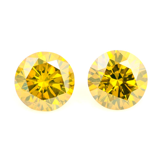 0.40 Yellow Diamond Round Loose Gemstone