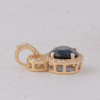 1.65 Ct Oval Sapphire 9K Gold Pendant