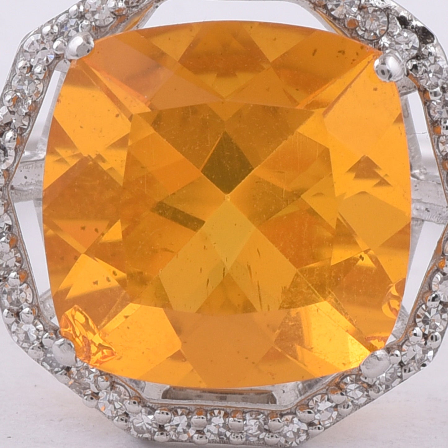2.79 Ct Cushion Natural Fire Opal 950 Platinum Ring
