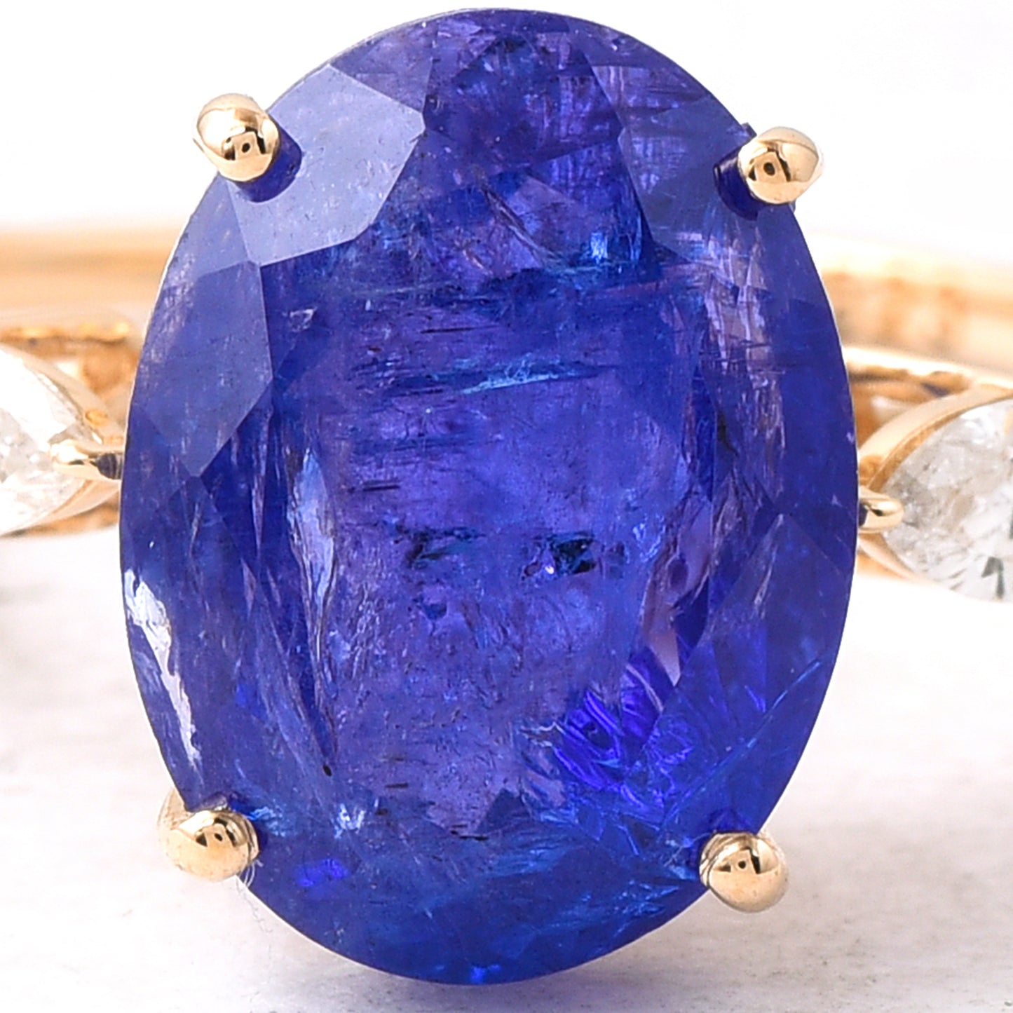 5.71 Ct Oval Tanzanite 14K Gold Ring