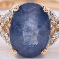 1.19 Ct Oval Natural Sapphire 14K Gold Ring