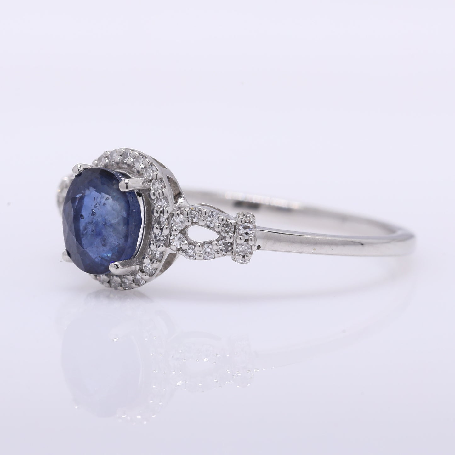 1.27 Ct Oval Mixed Cut Natural Sapphire 950 Platinum Ring