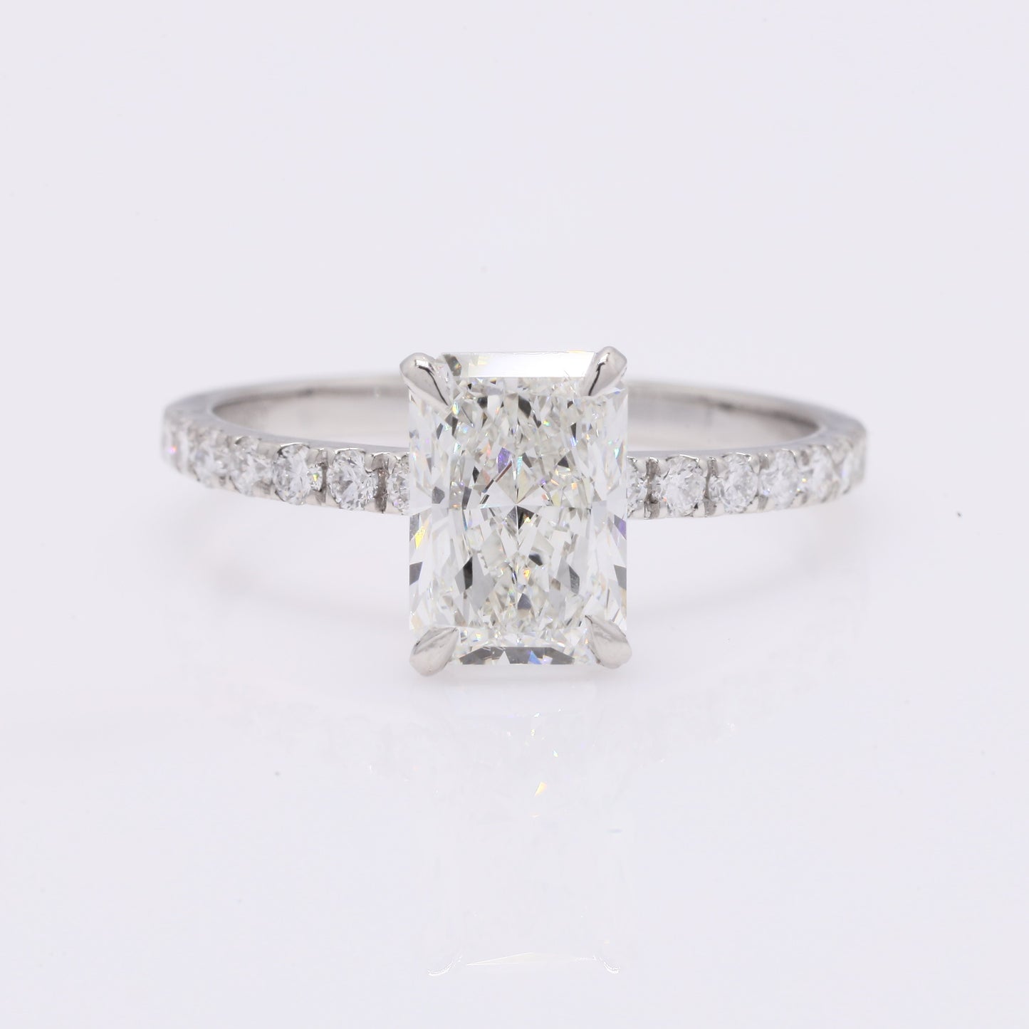 2.11 Ct Cut Cornere Rectangular Modifie Brilliant Lab Grown Diamond 950 Platinum Ring