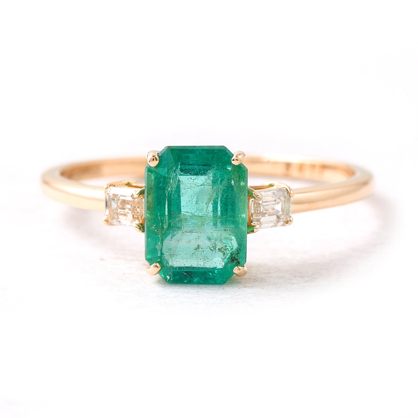 1.55 Ct Octagon Emerald 14K Gold Ring
