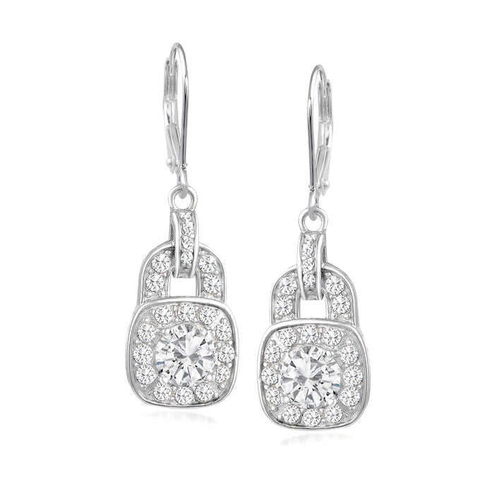 3.024 ct. Moissanite Round Sterling Silver Women Earrings