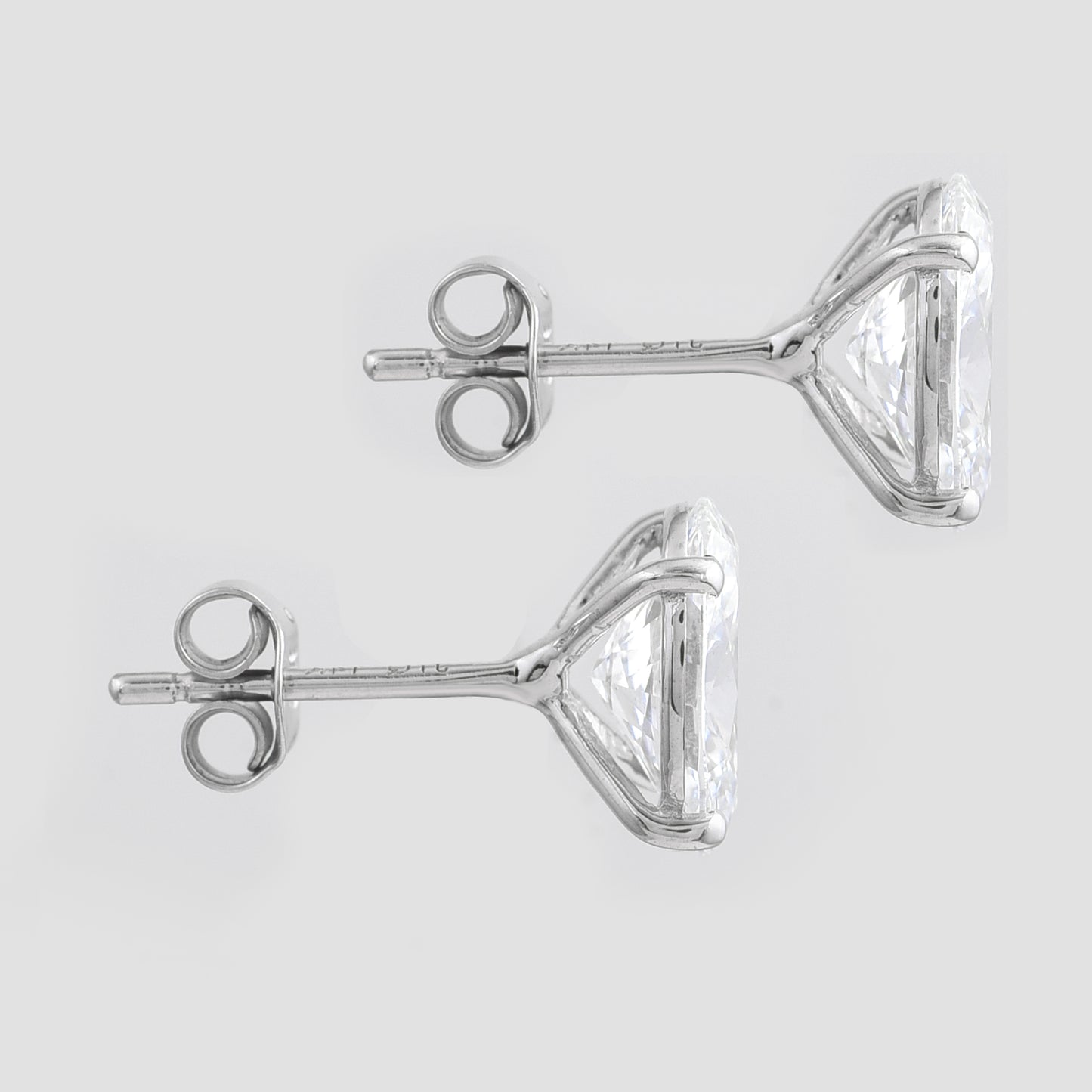 3.07 Carats Lab Grown Diamond 14K Gold Earrings