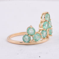 2.28 Ct Round Natural Emerald 14K Gold Ring