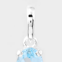 0.84 Ct Oval Blue Topaz, 925 Sterling Silver Pendant