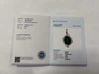 3.86 Ct Oval Cabochon Cut Natural Emerald 14K Gold Pendant