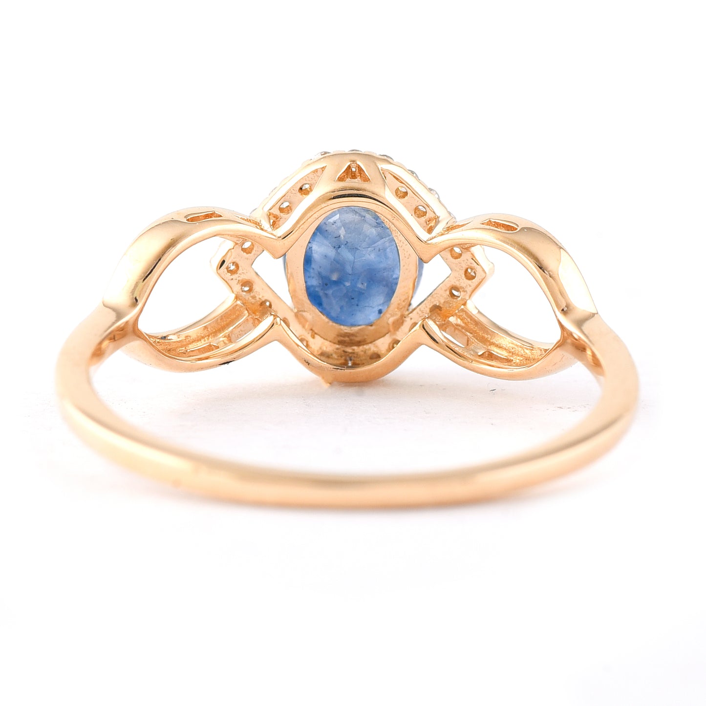 1.11 Ct Oval Mixed Cut Natural Sapphire 14K Gold Ring