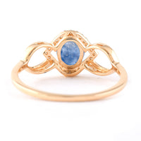 1.11 Ct Oval Mixed Cut Natural Sapphire 14K Gold Ring