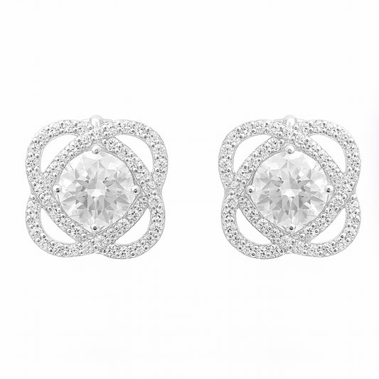 4.07 Carats Lab Grown Diamond 14K Gold Earrings