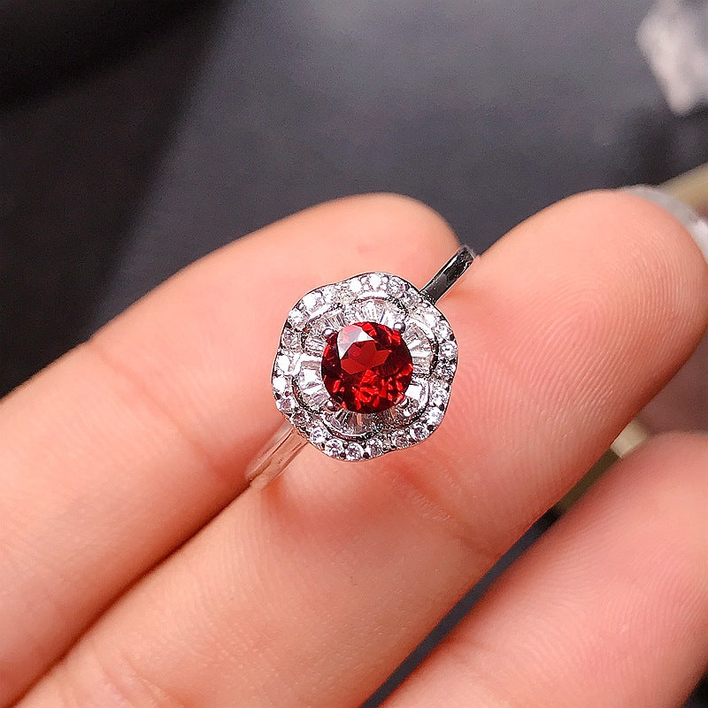 Garnet 925 Sterling Silver Ring
