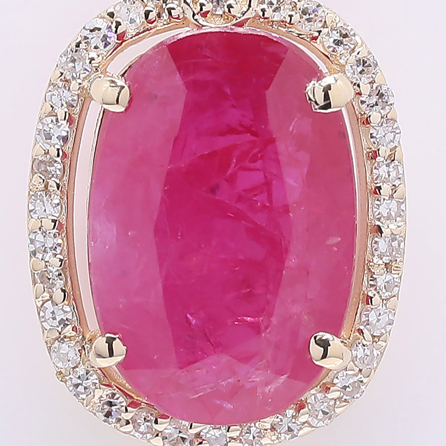 2.43 Ct Oval Mixed Cut Natural Ruby 14K Gold Pendant