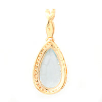2.25 Ct Pear Mixed Cut Natural Aquamarine 14K Gold Pendant