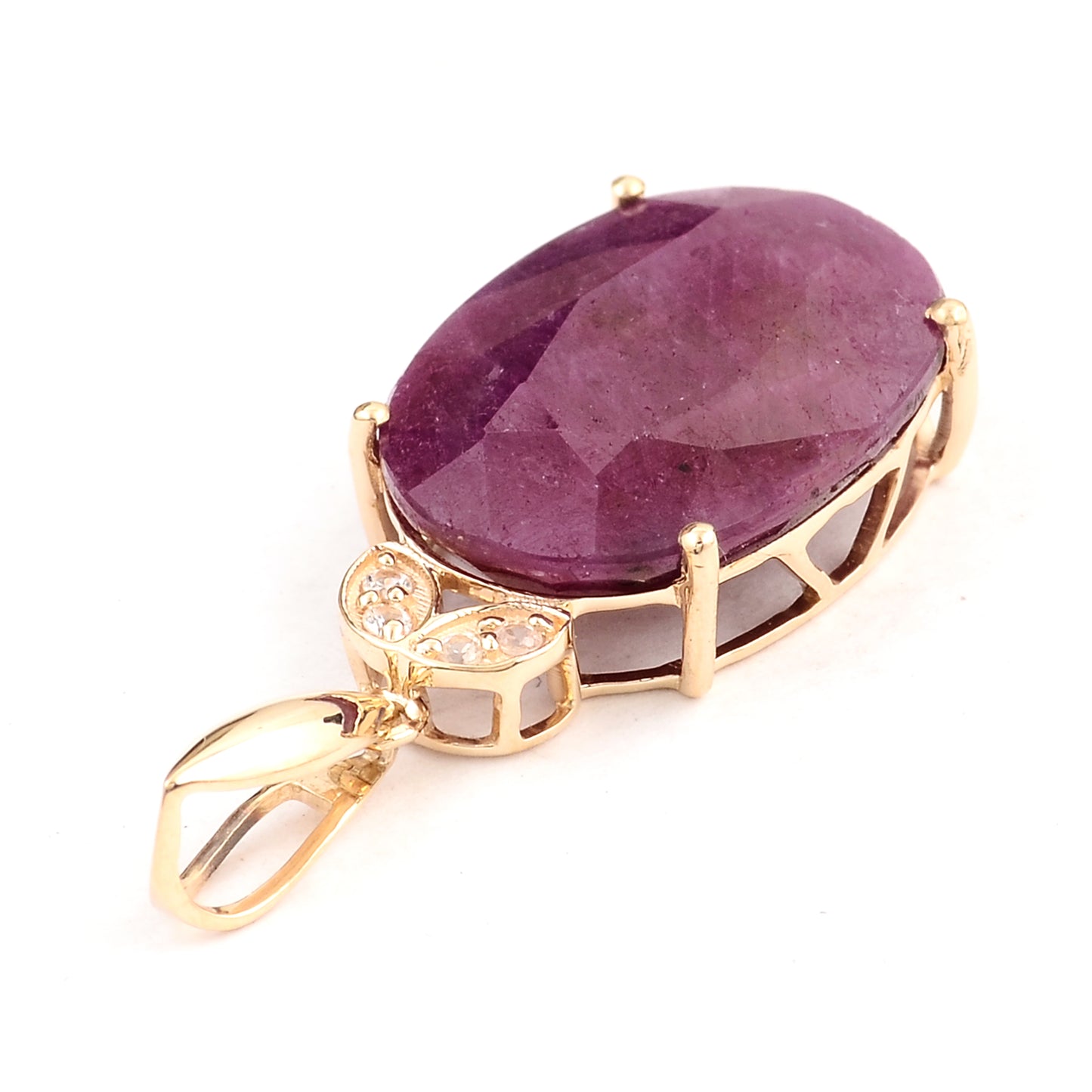 9.06 Ct Oval Ruby 14K Gold Pendant