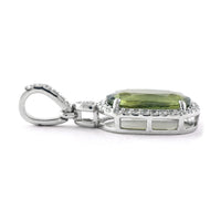 2.24 Ct Cushion Mixed Cut Natural Green Sapphire 950 Platinum Pendant