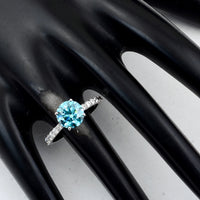 2.09 Carats Blue Lab Grown Diamond 14K Gold Ring