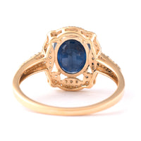 2.83 Ct Oval Mixed Cut Natural Sapphire 14K Gold Ring