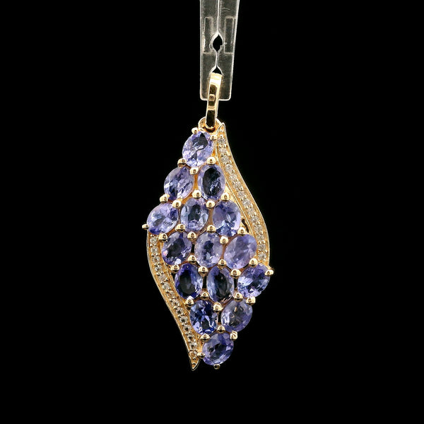 2.40 Ct Oval Tanzanite 14K Gold Pendant