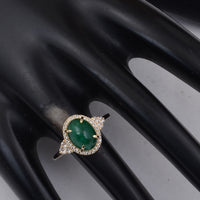 3.06 Ct Oval Emerald 9K Gold Ring