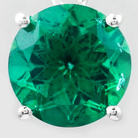 3.46 Ct Round Green Topaz, 925 Sterling Silver Pendant