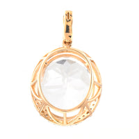 10.81 Ct Oval Mixed Cut Natural Topaz 14K Gold Pendant