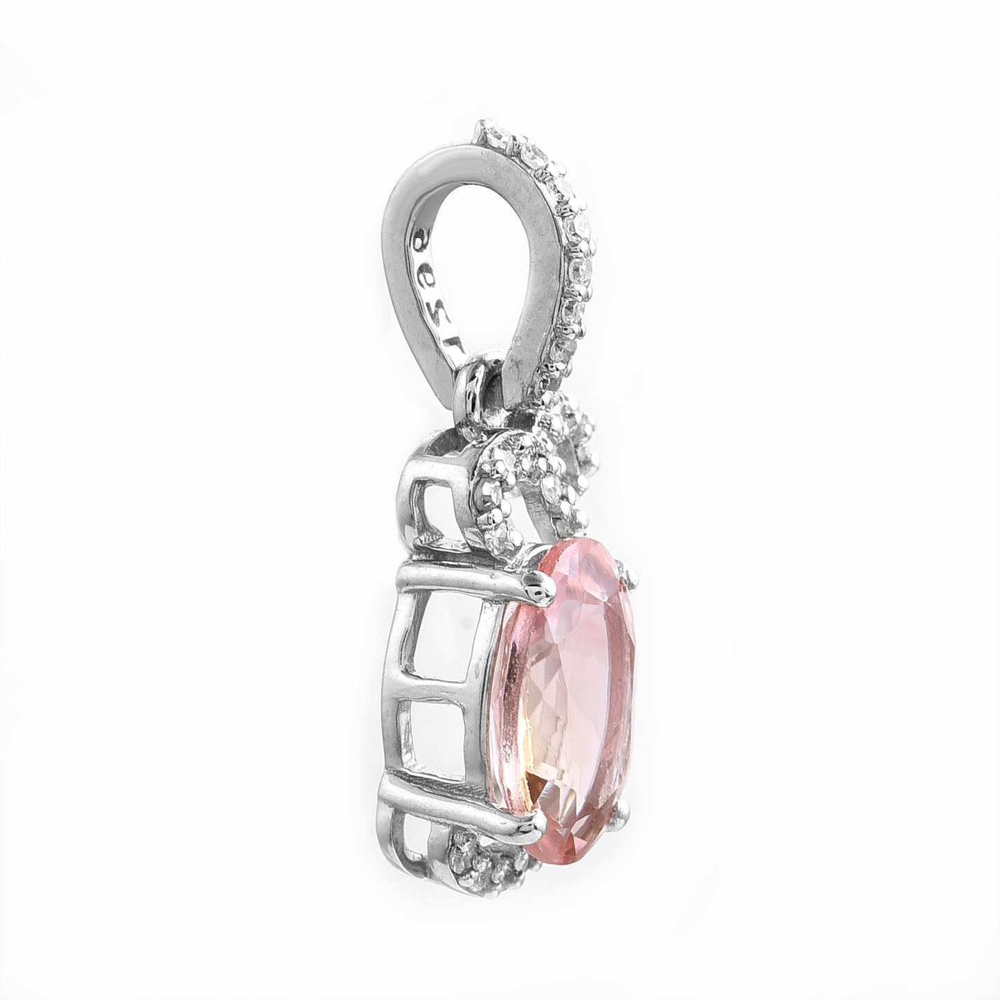 1.04 Ct Oval Tourmaline 950 Platinum Pendant