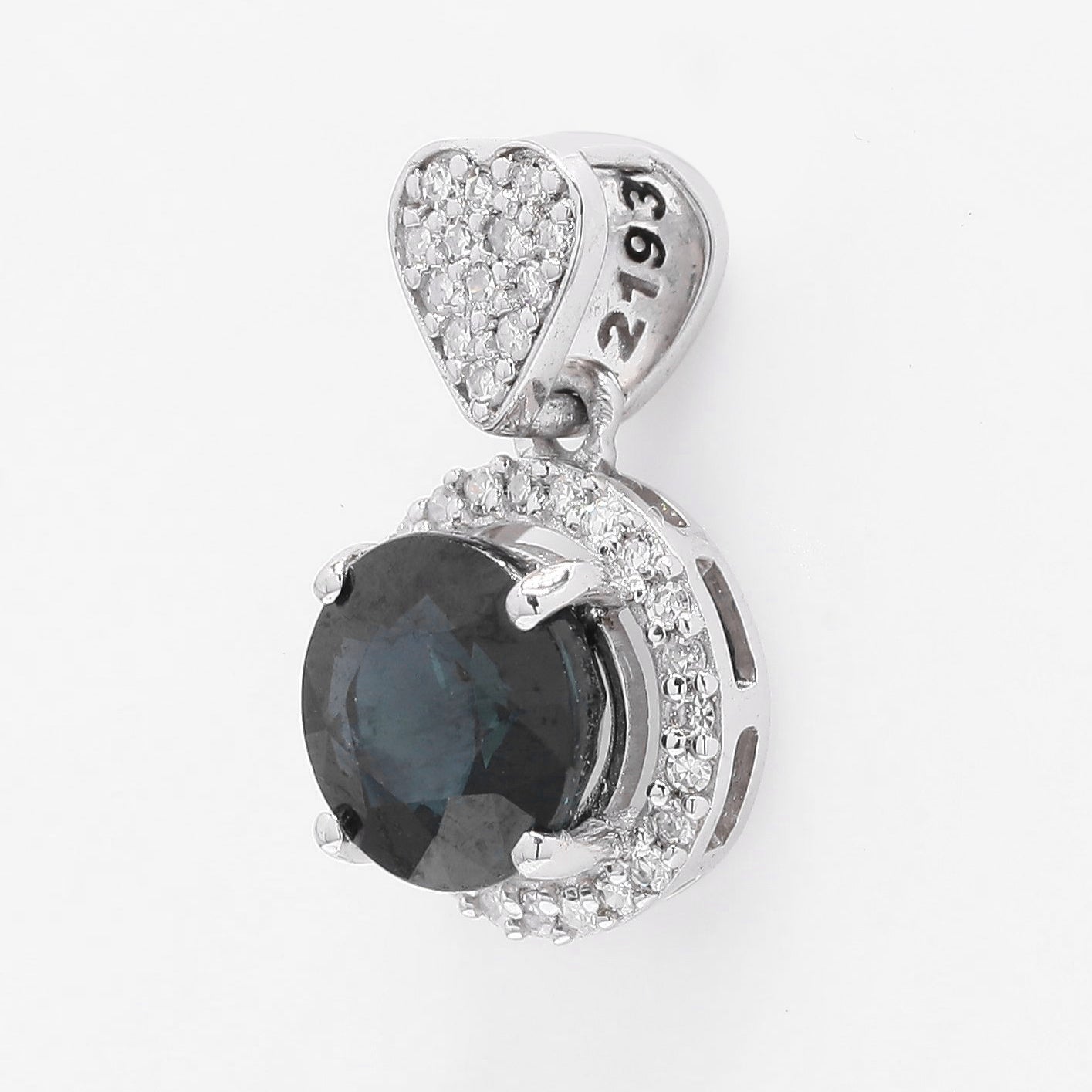 1.55 Ct Round Mixed Cut Natural Sapphire 950 Platinum Pendant