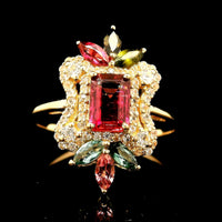 1.39 Ct Octagon Rubellite 14K Gold Ring