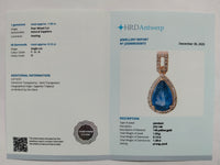 1.40 Ct Pear Mixed Cut Natural Sapphire 14K Gold Pendant