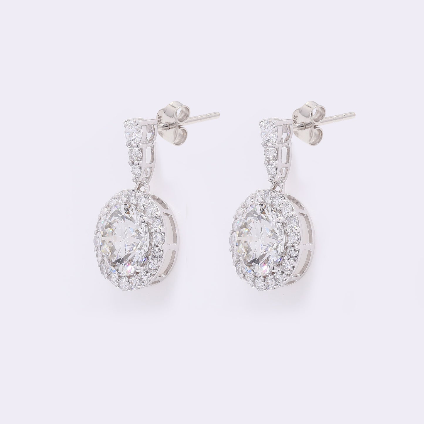 3.87 Carats Lab Grown Diamond 14K Gold Earrings