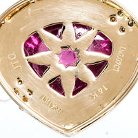 6.26 Ct Pear Cabochon Natural Tourmalines 14K Gold Pendant