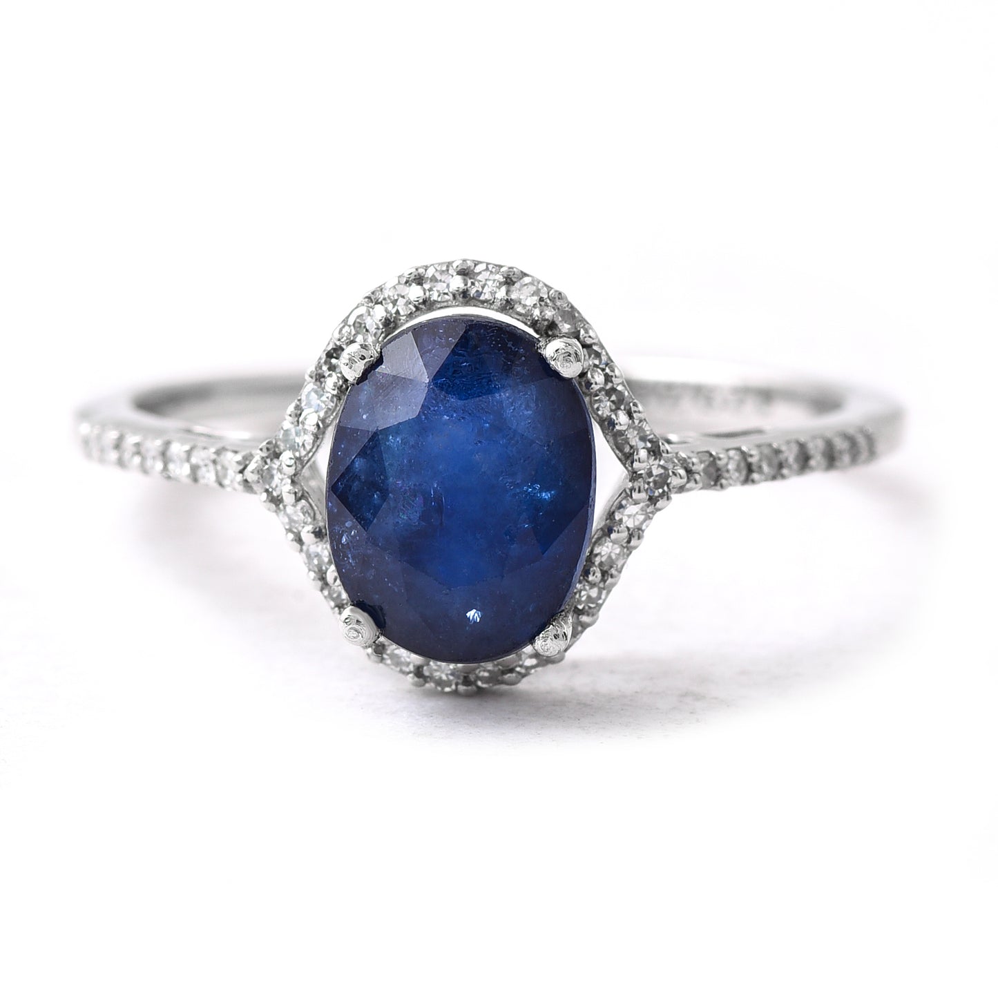 2.36 Ct Oval Sapphire 950 Platinum Ring
