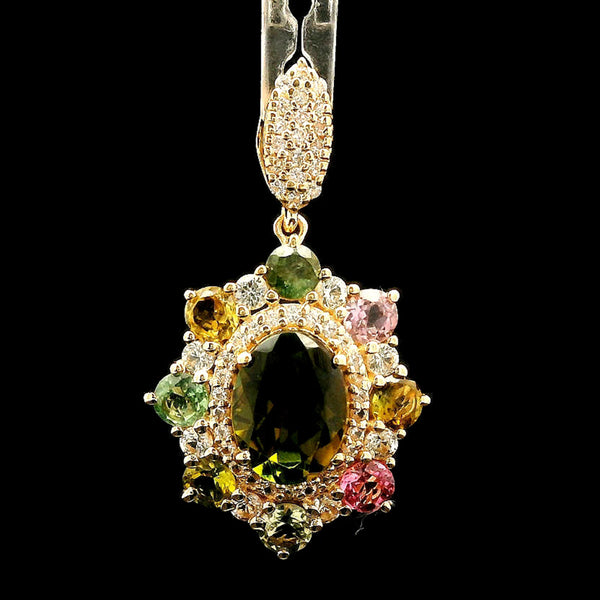 2.38 Ct Oval Tourmaline 14K Gold Pendant