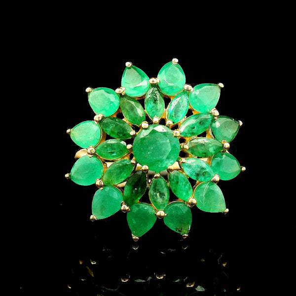 2.77 Ct Round Emerald 14K Gold Ring