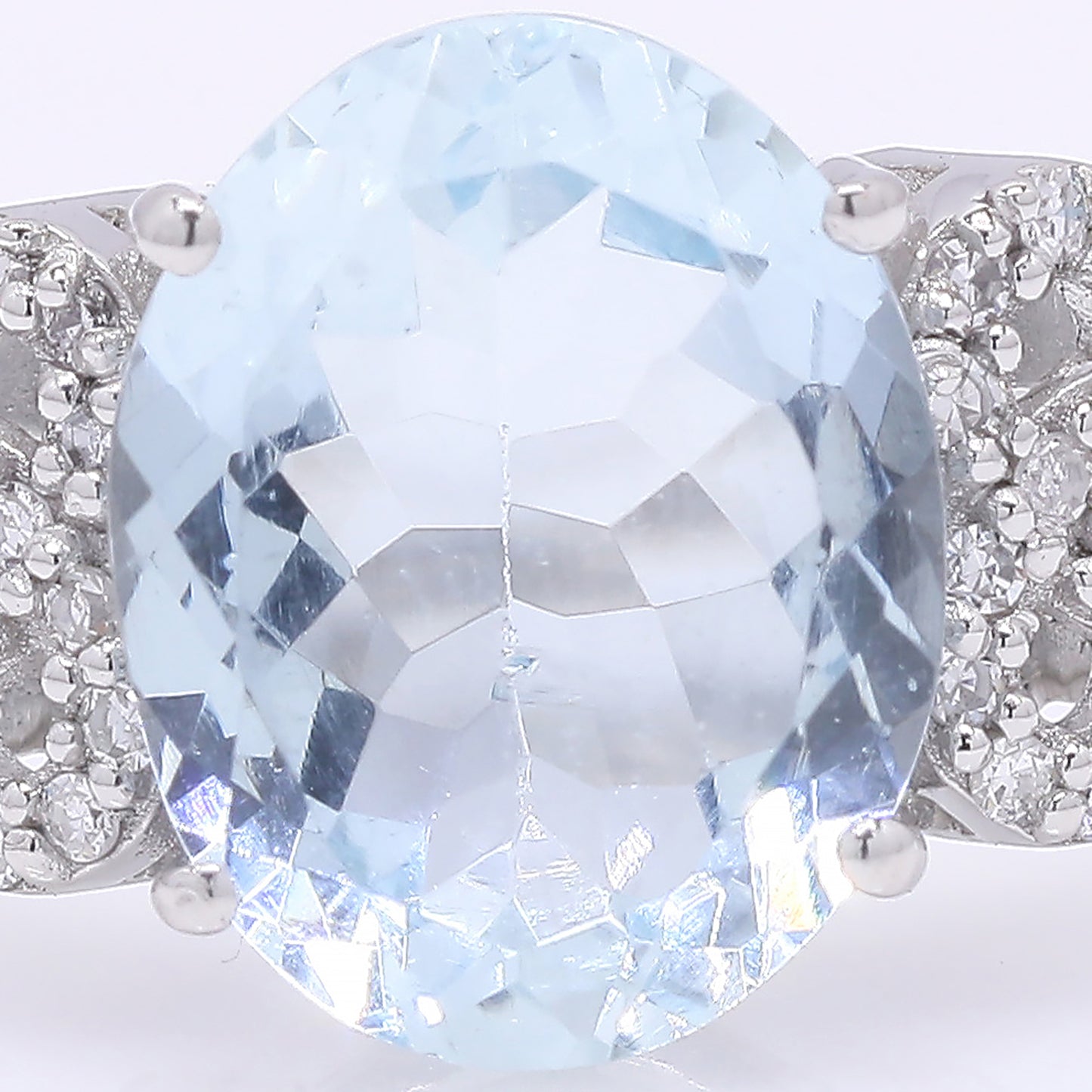 2.09 Ct Oval Mixed Cut Natural Aquamarine 950 Platinum Ring