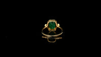 2.19 Ct Cushion Natural Emerald 14K Gold Ring