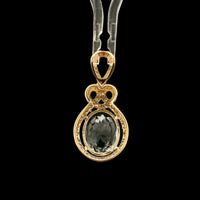2.29 Ct Oval Mixed Cut Natural Aquamarine 14K Gold Pendant