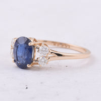 2.08 Ct Oval Natural Sapphire 14K Gold Ring
